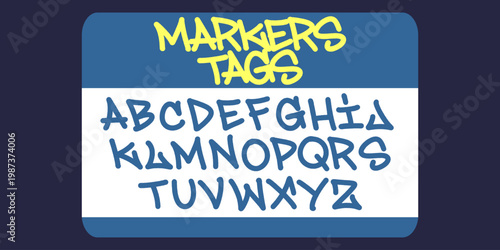 Classic Markers Tags Graffiti on Hello Sticker Label with Creative Hand Style Lettering for Urban Streetwear Branding and Modern Typography Graphic Element Vector