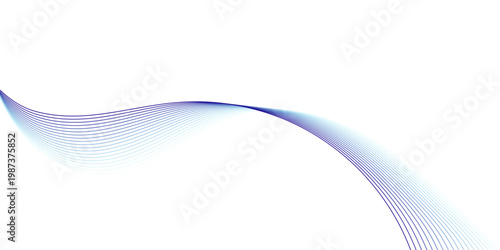 Abstract blue line wave background. Technology abstract lines on white background. Undulate Grey Wave Swirl, frequency sound wave, twisted curve lines with blend effect.