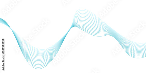 Abstract blue line wave background. Technology abstract lines on white background. Undulate Grey Wave Swirl, frequency sound wave, twisted curve lines with blend effect.