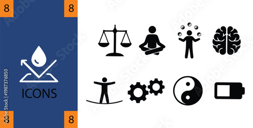 For balance brain and body concepts symbols mind