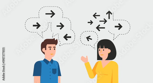 People communicating with confused thoughts.