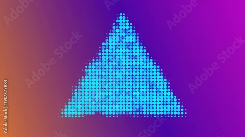 Abstract Glowing Triangle Animation with Dots on a Gradient Color Background for Modern Digital Design