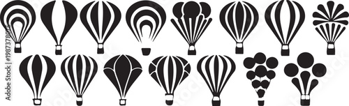 Collection of Diverse Hot Air Balloons and Decorative Aerostats