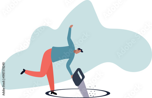 Business or financial mistake, wrong decision or stupidity make problem and situation worst.human life and situation.