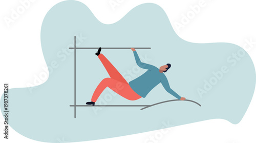 Pushing limits challenge yourself to overcome boundary, effort and strength to push over limit,human life and situation.