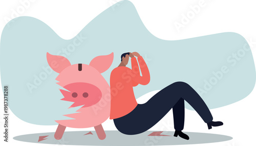 Debt and loan problem, financial mistake, poverty or bankruptcy .human life and situation.