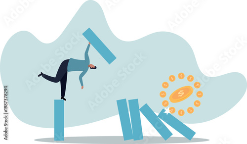 Stop loss or effort to avoid market crash or banking collapse, economic recession, problem prevention, help or rescue .human life and situation.