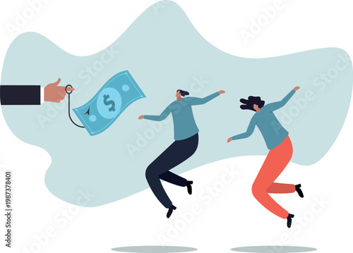 Fraud money, scam investment or ponzi scheme, financial crime, cheating or bait for illegal investing.human life and situation.