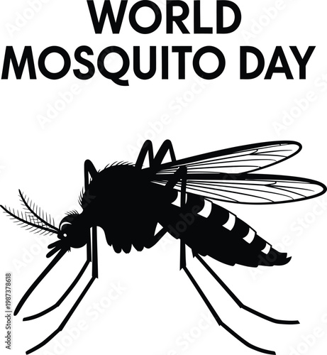 World mosquito day illustration a black and white depiction of awareness