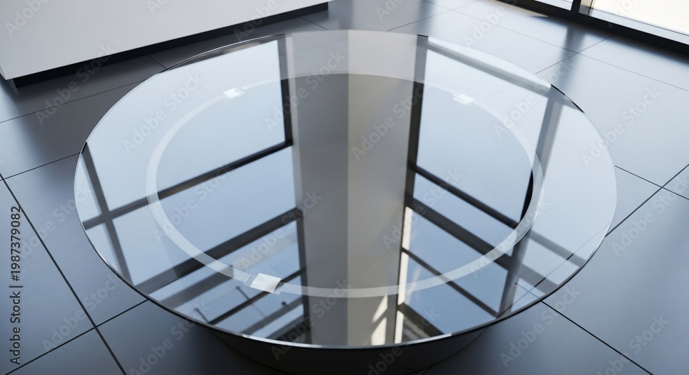 Fototapeta premium Modern glass floor with city reflection.