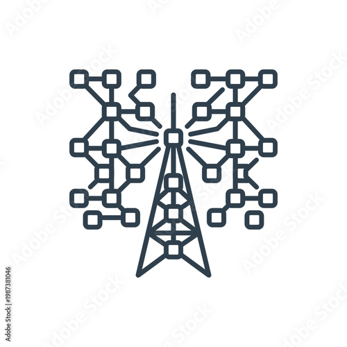 Radio Tower Monoline Icon