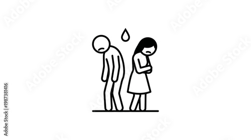 Sad Couple Facing Away from Each Other