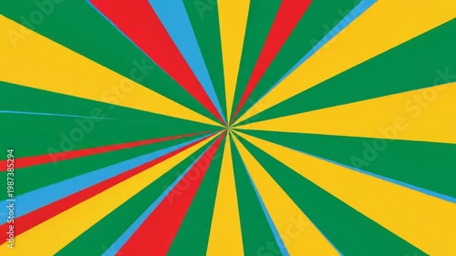 Colorful retro radial burst lines animated background loop perfect for creative psychedelic visuals and transitions