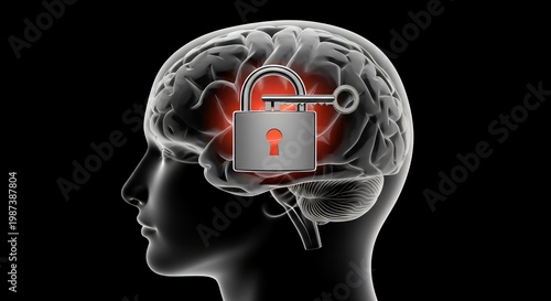 a brain locking itself with a key inside
