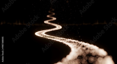 a glowing path appearing in darkness