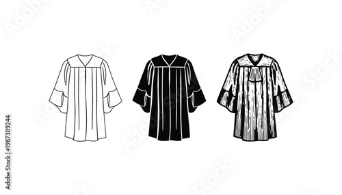 Judge robe vector illustrations in various styles and colors
