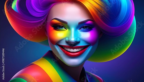 Obraz na płótnie Payaso mujer colorines