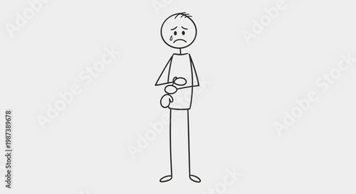 A simple line drawing of a puzzled businessman with a question mark.