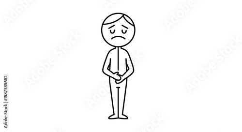 A simple line drawing of a puzzled businessman with a question mark.