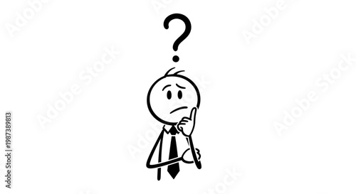 A puzzled businessman with a question mark.