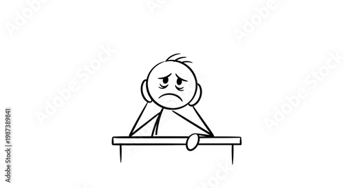 Sad man sitting alone looking depressed.