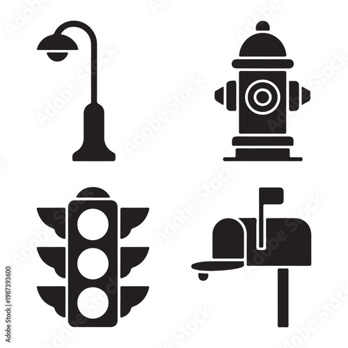 Fire hydrant icon modern urban safety emergency equipment illustration design