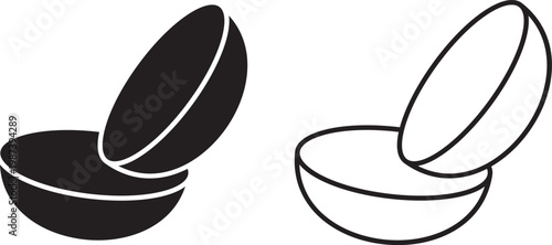 Bild auf Leinwand Kitchen bowl and soup bowl icon set