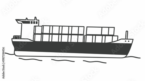 A 3d vector illustration of a man with a wooden boat in the sea featuring architectural design elements and a metal box construction created with generative ai