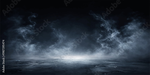 Abstract An ominous and mysterious, atmospheric, smokey landscape creating an immersive backdrop. for website, background, branding