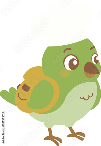 Cute Chef Bird Illustration vector shape
