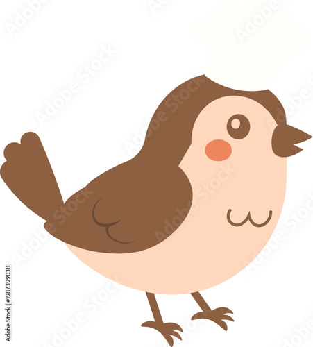 Cute Chef Bird Illustration vector shape
