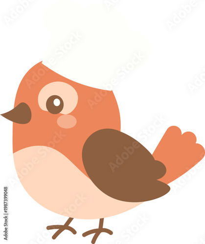 Cute Chef Bird Illustration vector shape