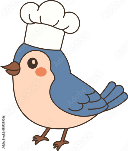 Cute Chef Bird Illustration vector shape