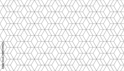 Thin line hexagon geometric pattern minimal white background