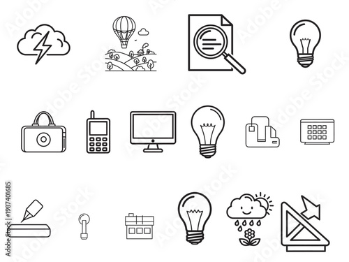 flat design icons set of technology and home appliance concepts on white background