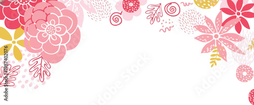 A colorful floral design on a white background