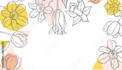 A beautiful floral design with colorful flowers and leaves