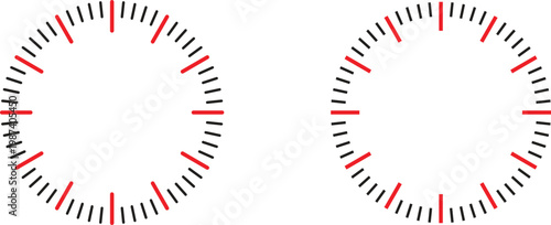 Stop watch dial face template vector illustration.