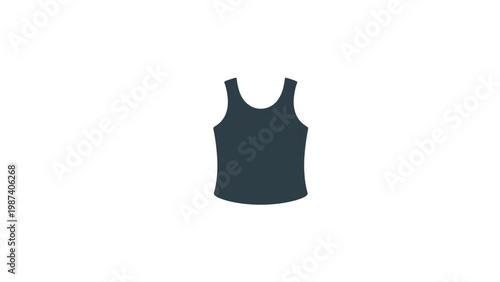 Dark gray sleeveless athletic top displayed against a plain background Vector