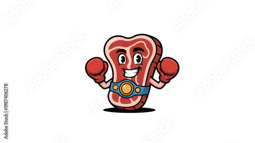 A cartoon character with a surprised expression and large red cheeks and ears Vector