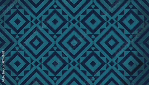 Intricate teal diamond pattern background geometric abstract design