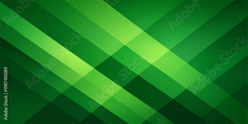 Seamless geometric pattern of green abstract triangles and colorful blue mosaic squares creates a bright retro vector texture for a decorative art wallpaper design backdrop