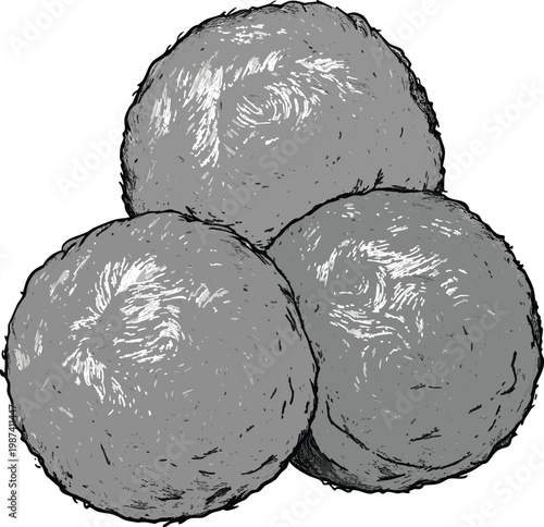 Gray Hairballs Representing Eco-Conscious Sustainable Living and Pet-Friendly Green Lifestyle Isolated on Transparent Background and Eco-Conscious Environmental Awareness Content