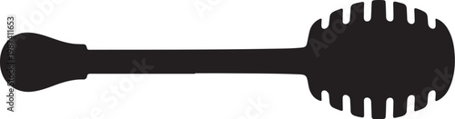 Black backmassager, massage tool, spa equipment, wellness instrument, vector icon