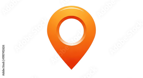 Orange map location pin icon on transparent background representing navigation and point of interest markers for travel and directions.