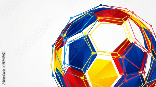 Colorful Soccer Ball Close Up.