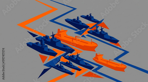 Fighter Jets in Flight Formation Aerial.