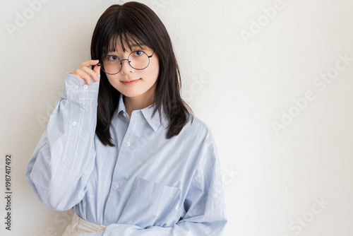 メガネをかけた女性