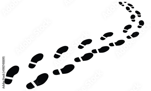 Abstract representation of footprints on a white background, suggesting a journey or path forward