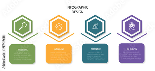 Presentation business infographic template with 4 options. Vector illustration. 